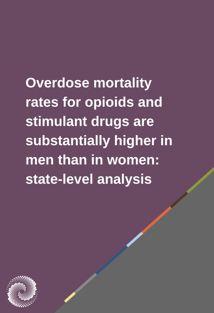 Overdose mortality rates for opioids and stimulant drugs are substantially higher in men than in women: state-level analysis