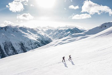 climbing a mountain